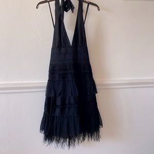 Black halter dress; formal for a wedding